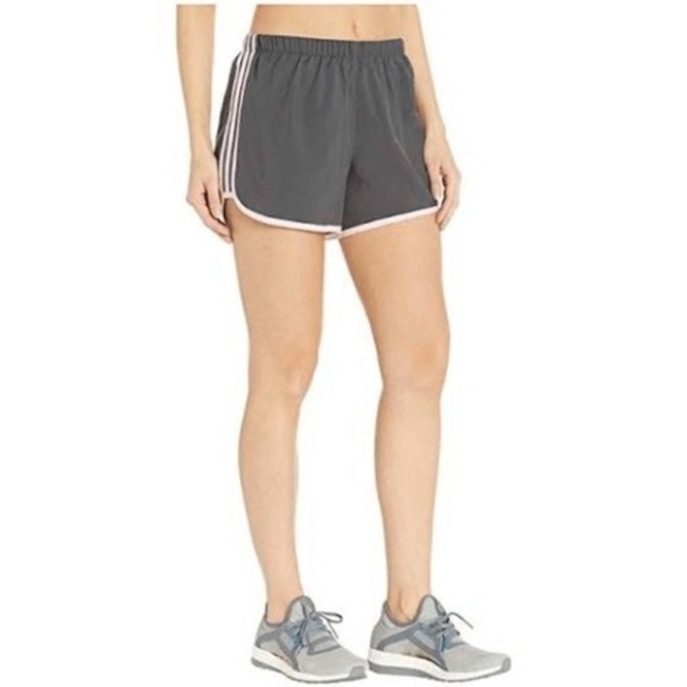 Adidas Women's Gray Pink Drawstring Lined Climacool Running Shorts Size Small